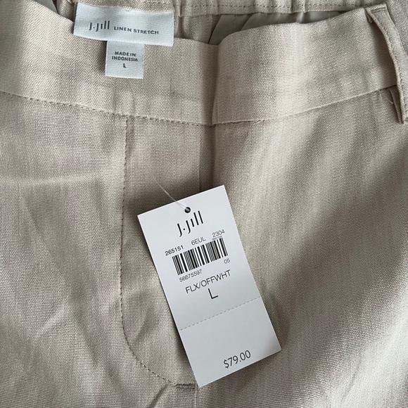J.Jill Modern Linen Stretch Slit Hem Pants Size L in Flex - Picture 13 of 13